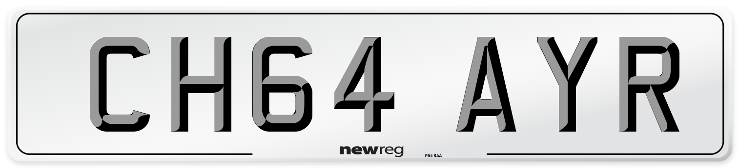 CH64 AYR Number Plate from New Reg
